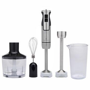 ChefWave InterMix 500-Watt 9-Speed Immersion Hand Blender with 6.3" and 8.5" Immersion Wands, Beaker, Whisk and Chopper