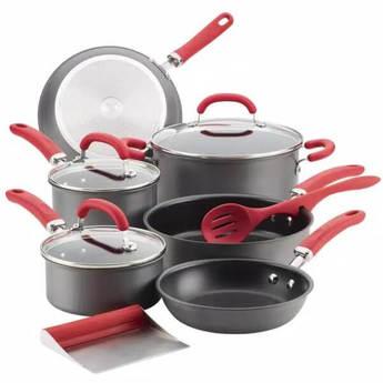 Rachael Ray 11-Piece Hard-Anodized Aluminum Nonstick Cookware Set - Red