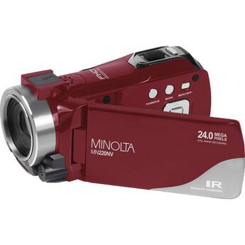 Minolta MN220NV Full HD Night Vision Camcorder with 16x Digital Zoom (Red)