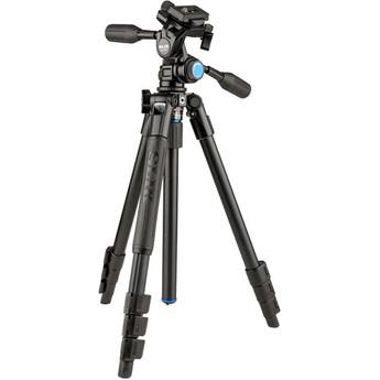 Slik Pro AL-324-3WFC Aluminum 4-Section Tripod with Arca-Type 3-Way Pan-Tilt Head