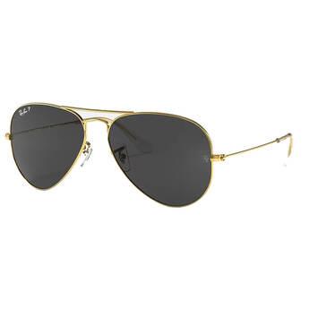 Aviator Large Metal Polished Gold Black Classic